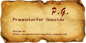 Praunstorfer Gusztáv névjegykártya